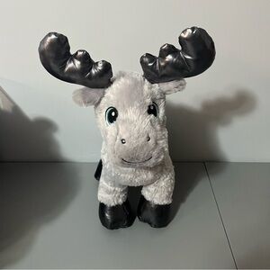 Build A Bear Gray Gust Moose Plush Animal 2018 Green Eye Silver Reindeer 14”